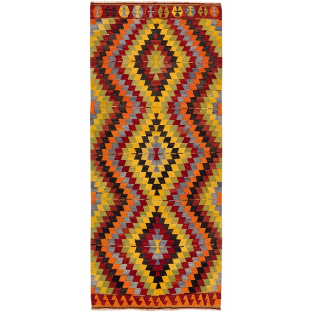 Textile Vintage Sumakh Handmade Multicolor Gallery Wool Rug For Sale - Image 7 of 7