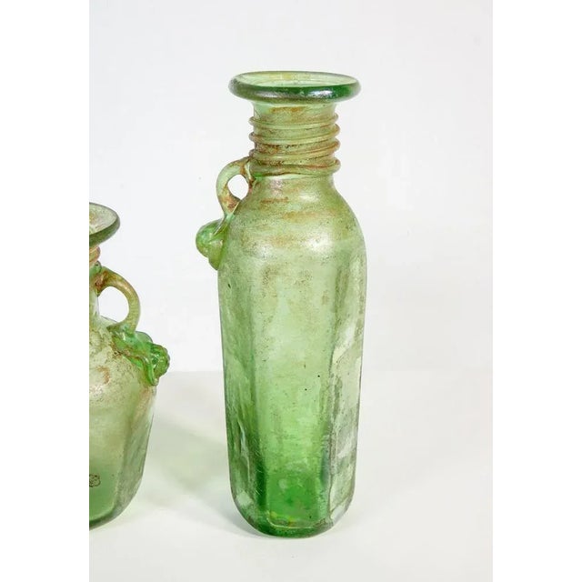 Pair of antique blown glass vases with scavo finish origin italy period twentieth century materials antique blown glass,...