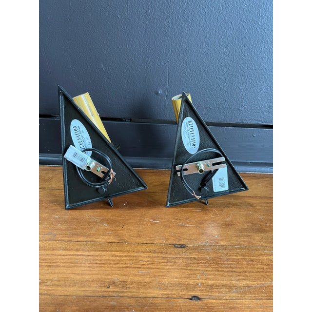 1920s Art Deco Triangle Sconces - a Pair For Sale - Image 4 of 9