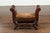 Petite English 1920s X-Form Leather Stool with Out-Scrolling Arms and Nailheads For Sale - Image 11 of 11