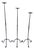 Hand Forged Iron Candelabra Set of 3 (92-112cm) Antique Copper Finish Straight Stem with French Scroll Base For Sale