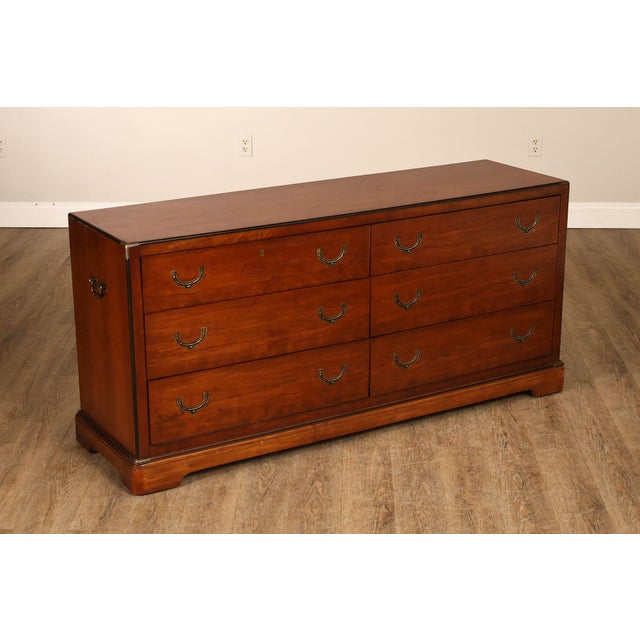 High Quality American Made Campaign Style Dresser By National Mt. Airy. This Dresser Features A Solid Wood Case With Six...