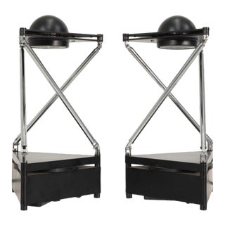 Pair of 1980s Italian Kandido Table Lamps by f.a. Porsche for Luci Italia For Sale