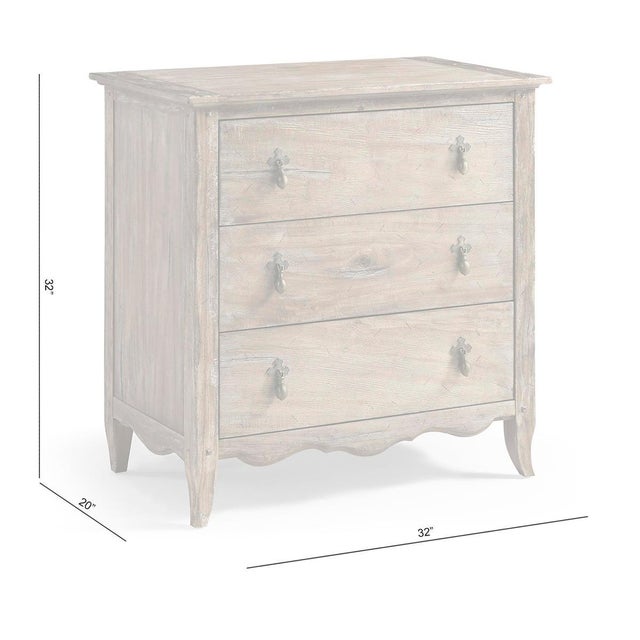 Greyed Oak Country 3-Drawer Chest For Sale - Image 9 of 9