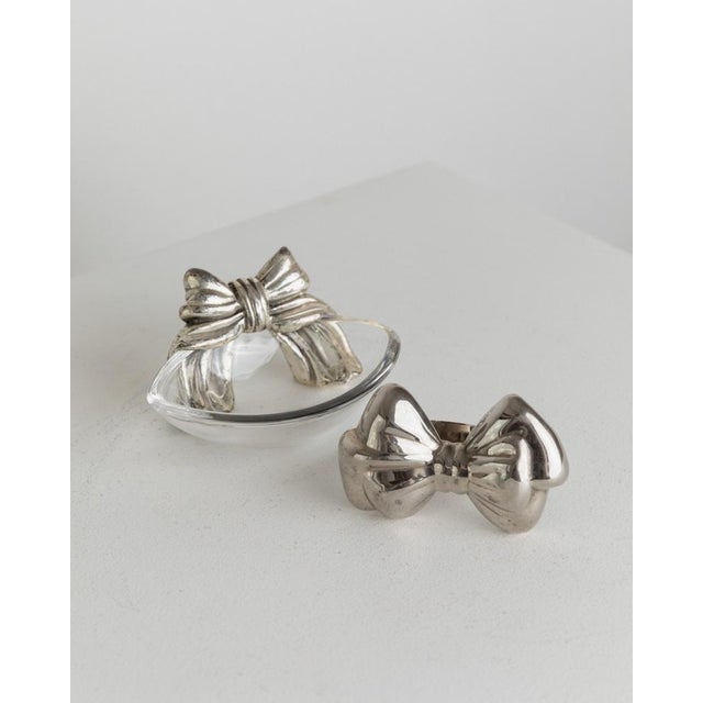 Vintage Bottle Accessories Silver-Plated Bows, Set of 2 For Sale - Image 11 of 11