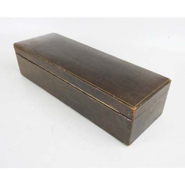 Late 19th Century Late 19h Century French Leather Glove Box For Sale - Image 5 of 10