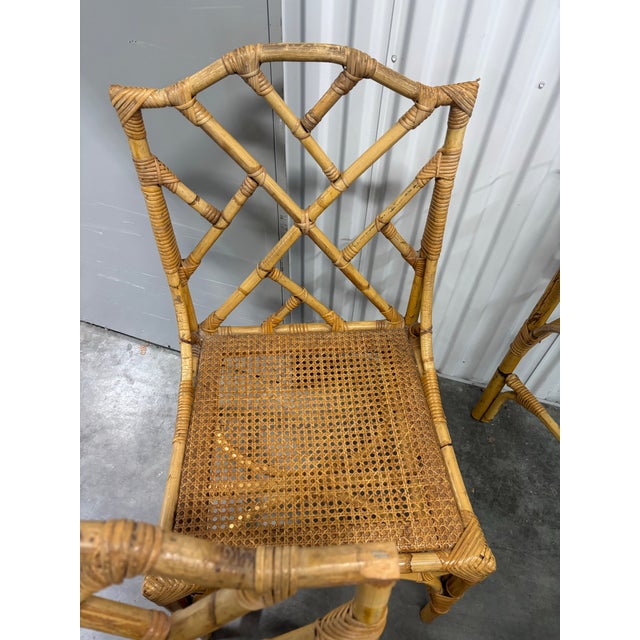 Vintage Palm Beach Chic Bamboo & Rattan Dining Set For Sale - Image 4 of 11