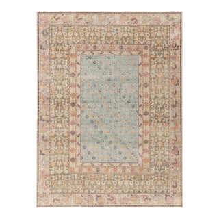 Rug & Kilim’s Oversized Posey Rug in Light Blue, 13x19 For Sale