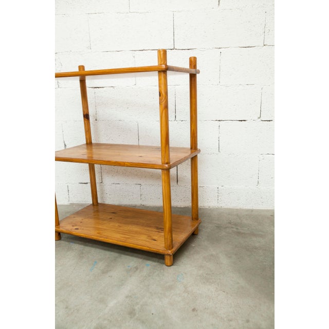 Scandinavian Rectangular Shelf in Pine with Round Pencil Legs, 1960s For Sale - Image 12 of 18