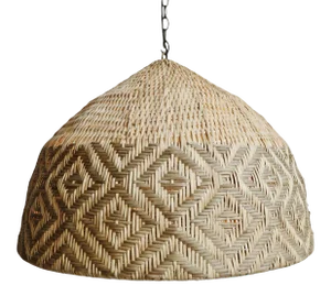 Rattan Diamond Weave Tribal Pendant Light Large