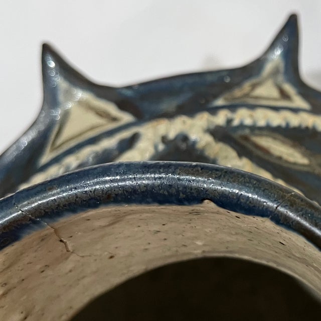 1970'a South African Rorke's Drift Stoneware Pottery Vessel by Dinah Molefe For Sale - Image 10 of 12