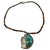 Mid-Century Modern 1990s South Western Navajo Kokopelli Sterling Silver Necklace W/ Large Turquoise Stone Signed R For Sale - Image 3 of 5