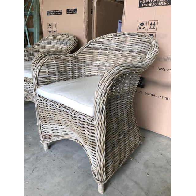 Set of Two Rattan Dining Chairs Chairish