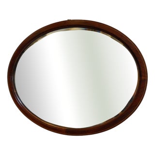 Antique Oval Mirror in Mahogany, 1890s For Sale