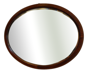Antique Oval Mirror in Mahogany, 1890s
