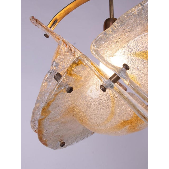 Metal Murano Satellite Pendant Light in Glass & Brass by Toni Zuccheri for Mazzega, Italy, 1970s For Sale - Image 7 of 12