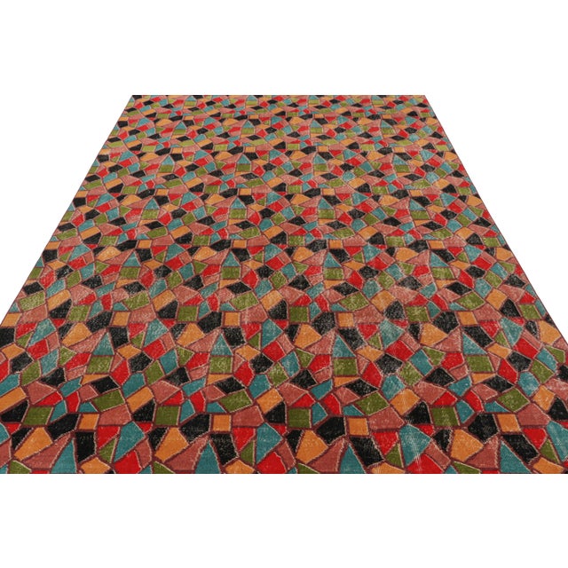 1960s Vintage Turkish Rug With Polychromatic Geometric Patterns, From Rug & Kilim For Sale - Image 5 of 7