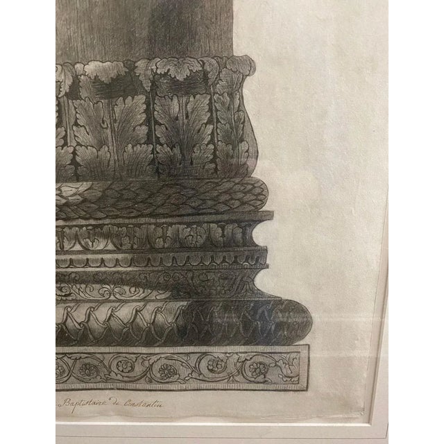 19th Century 19th Century Drawing of Architectural Column Base From Constantine Baptistry, Framed For Sale - Image 5 of 11