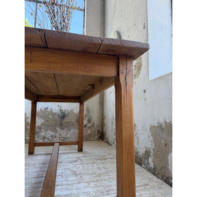 Golden Oak Farmhouse Table, 1970s For Sale - Image 11 of 18