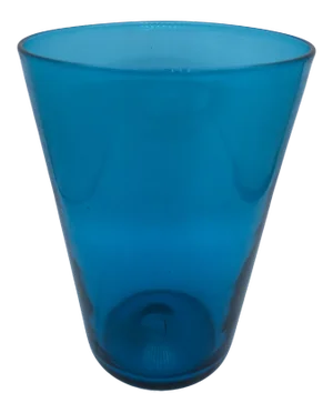 Mid-Century Modern Hand-Blown Turquoise Vase