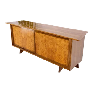 George Nakashima for Widdicomb Long Dresser Credenza Cabinet Burl Sliding Doors