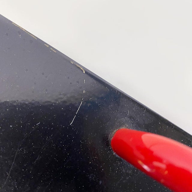 Italian Modern Black and Red Metal Food Trolley on Wheels, 1980s For Sale - Image 3 of 14