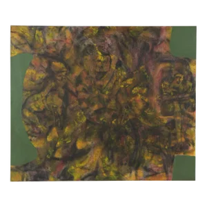 Mid 20th Century Original Modern Abstract Figurative Nude Olive Green Acrylic Painting by Don Stacy