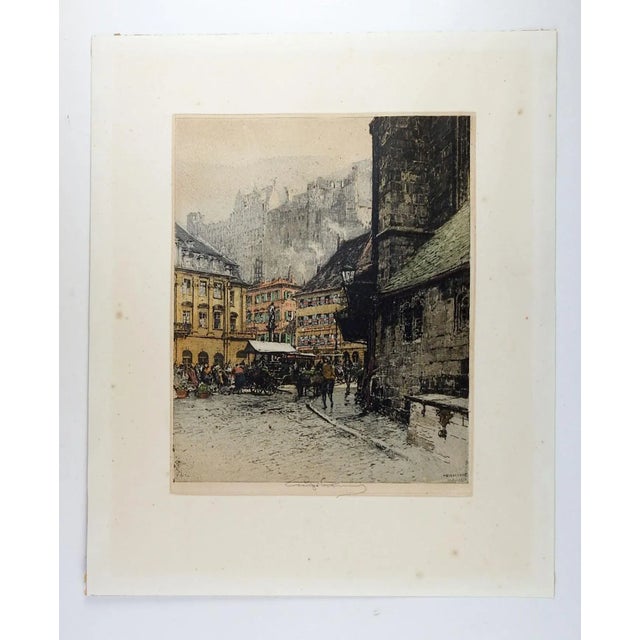 Rustic European 1920s Luigi Kasimir Heidelberg Etching For Sale - Image 3 of 4