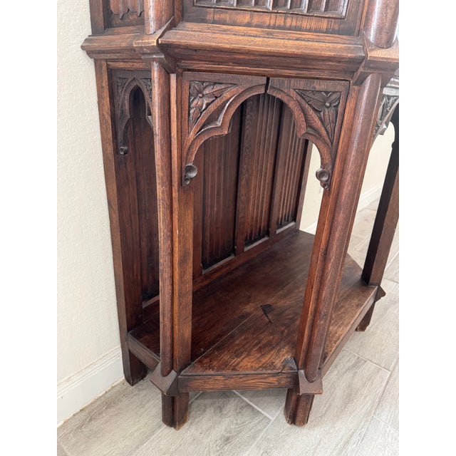 17th-Century French Gothic Revival Credence Vestry Cabinet For Sale In Austin - Image 6 of 12