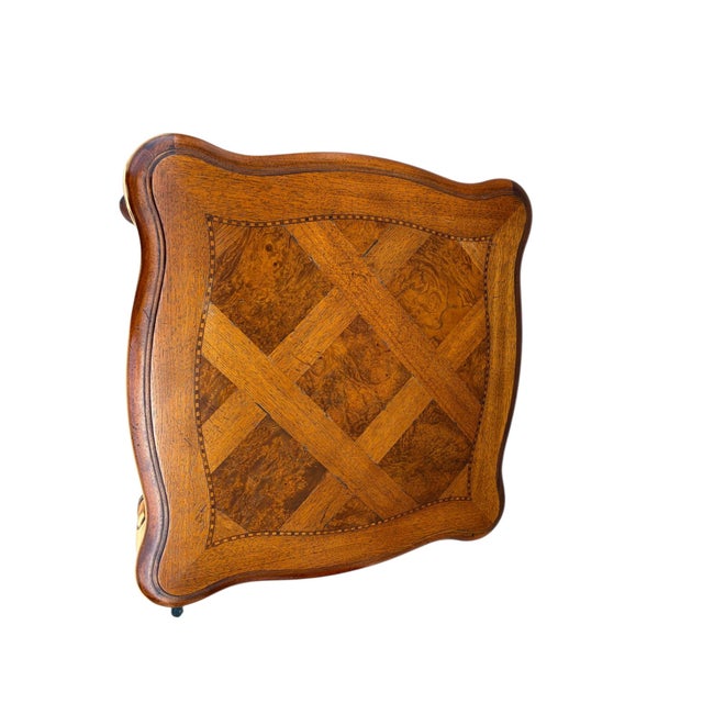 Wood 1990s Thomasville Fine Burl End Side Table Parque Top Jacobean Style British Gentry For Sale - Image 7 of 14