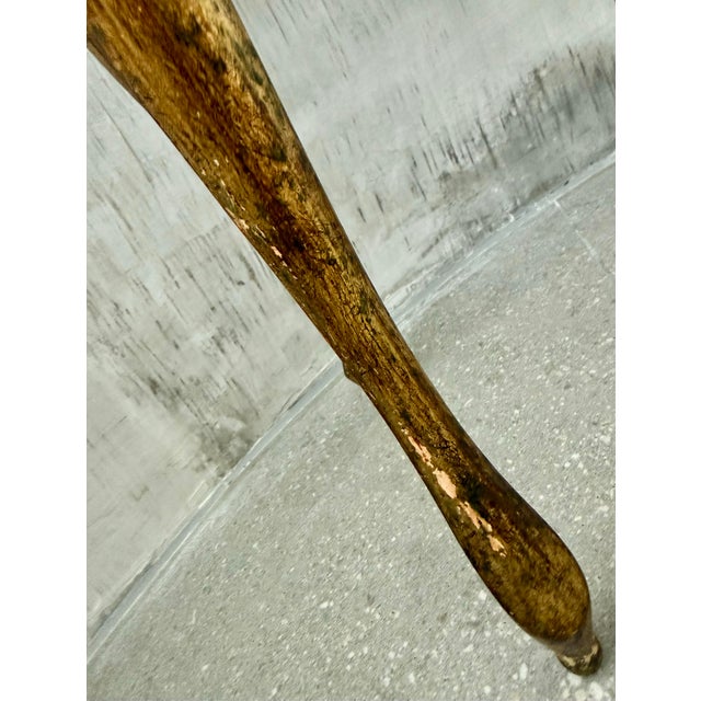 Vintage Mid-Century Italian Florentine Neoclassical Giltwood Rectangle Table With Cabriole Legs For Sale - Image 9 of 12