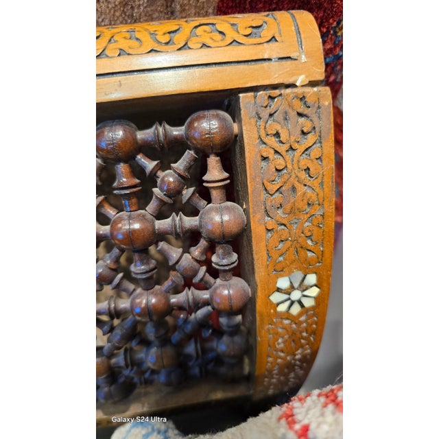 Late 20th Century Late 20th Century Arabesque Moorish Damascus Bench For Sale - Image 5 of 12
