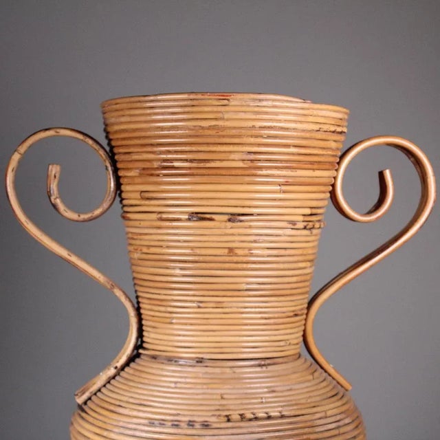 Wood Rattan Amphora Vase from Vivai del Sud For Sale - Image 7 of 11
