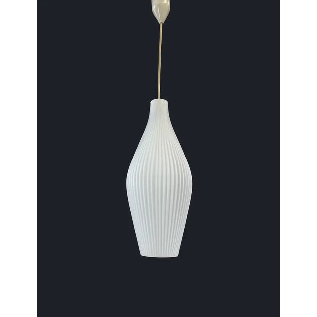 1950s Vintage Opal Glass Pendant Lamp by Aloys F. Gangkofner for Peill & Putzler, 1950s For Sale - Image 5 of 13