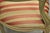 Pink Vintage French Louis XV Style Green & Pink Painted Arm Chair W/ Striped Fabric For Sale - Image 8 of 12