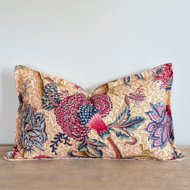 Pierre Frey Le Grand Corail Lumbar Pillow in Rouge Fond Bis For Sale In Greensboro - Image 6 of 6