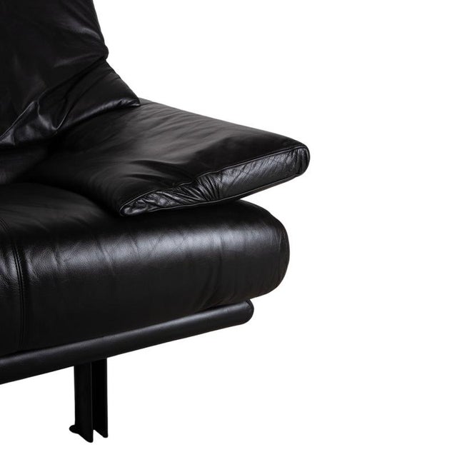 Animal Skin Alanda 3-Seater Sofa in Black Leather by Paolo Piva for B&b Italia / C&b Italia For Sale - Image 7 of 17