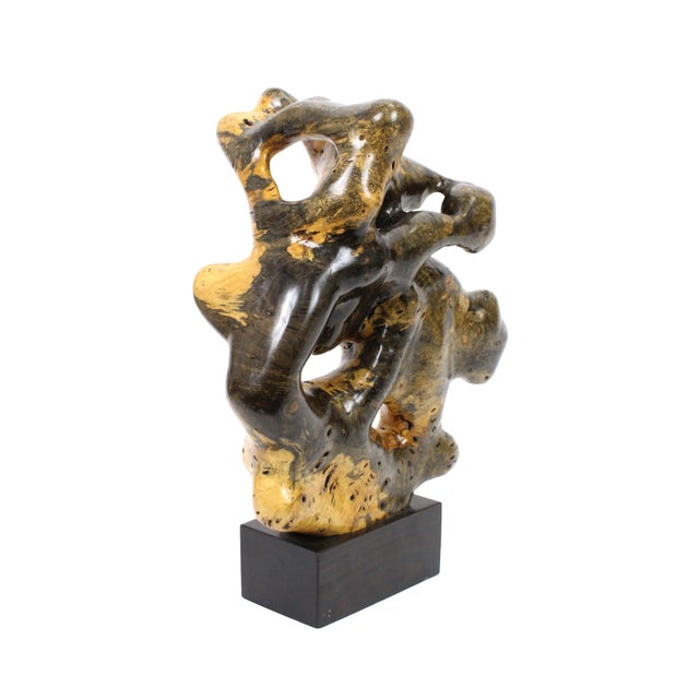 Fabulous and striking handmade wood sculpture by master woodworker and artist Brian Sykes. Features a free flowing and...