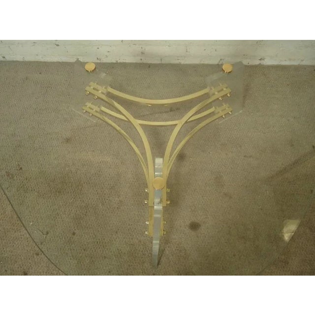Mid-Century Lucite and Brass Base Coffee Table by Charles Hollis Jones For Sale - Image 4 of 10