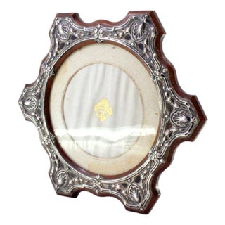 Wooden Frame with Silver Shell Applications and Support For Sale