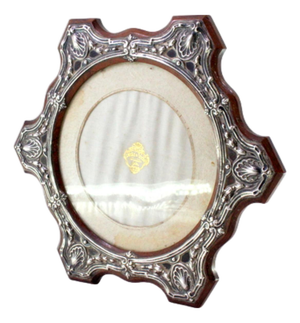 Wooden Frame with Silver Shell Applications and Support