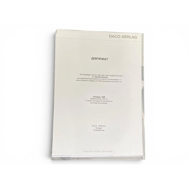 Paper Gerhard Richter, Himalaya, 2021, Hybris Print on Rives Paper, Limited Edition, Framed For Sale - Image 7 of 10