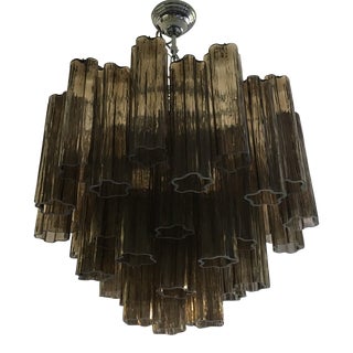 Italian Sputnik Murano Glass "Tronchi" Fume' Chandelier For Sale