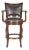 Nailhead Swivel Barstool in Espresso & Brown For Sale