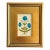 Original Hand-Painted Blue Floral Motif Paining, Framed For Sale