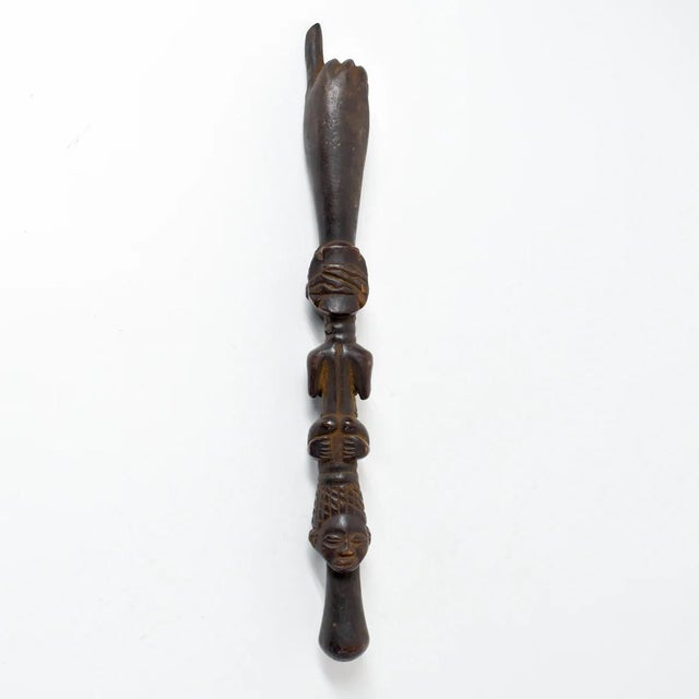 African Early 20th Century Luba Female Figural Staff For Sale - Image 3 of 8