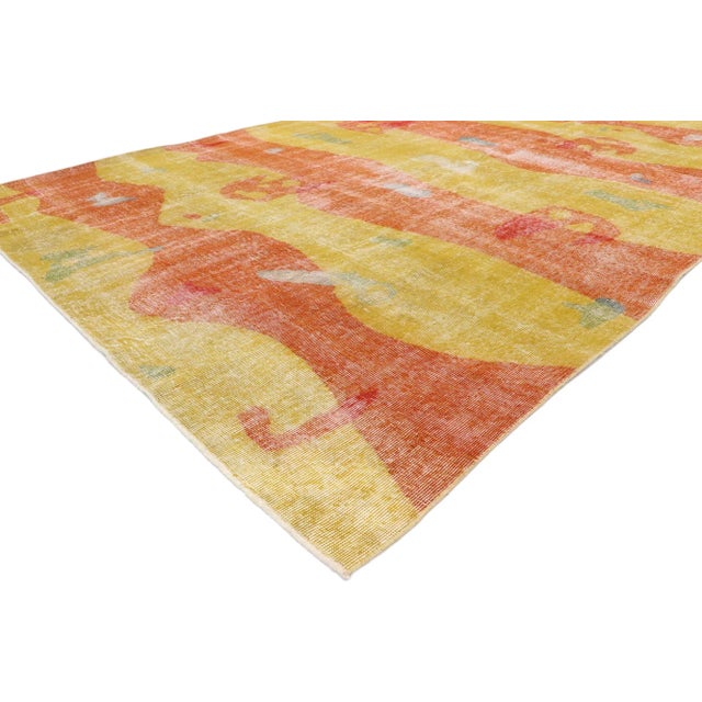 Mid-Century Modern Zeki Muren Vintage Turkish Sivas Rug - 07'02 X 10'04 For Sale - Image 3 of 10