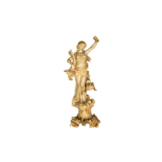 Gold Art Nouveau Fortuna Goddess Tyche in Porcelain, 20th Century For Sale - Image 8 of 8