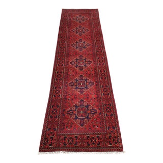 Afghan Khamyab Hand Knotted Runner Rug For Sale