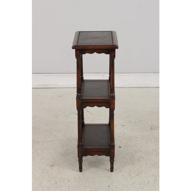 1990s Theodore Alexander 3 Tier Metal Top Stand Table For Sale - Image 5 of 17